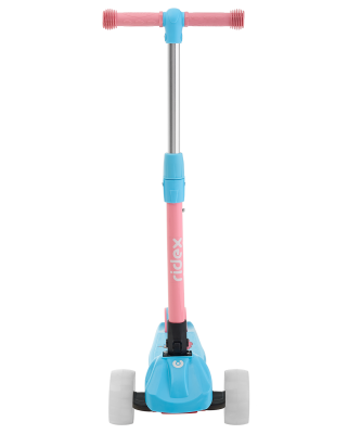 БЕЗ УПАКОВКИ Самокат 3-колесный Juicy R 120/80 мм, голубой/розовый