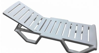 Шезлонг пластиковый TWEET с колесиками, цвет "белый"