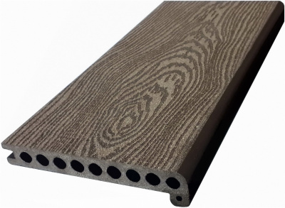 Ступень из ДПК Holzhof с тиснением "Кольца дерева" 160x22х4000 мм