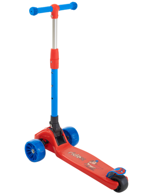 БЕЗ УПАКОВКИ Самокат 3-колесный Juicy R 120/80 мм, красный/синий