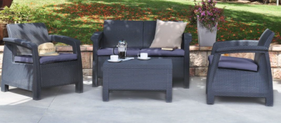 Комплект мебели из двух кресел, дивана и стола KETTER Corfu Set