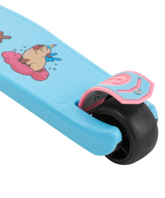 БЕЗ УПАКОВКИ Самокат 3-колесный Juicy R 120/80 мм, голубой/розовый