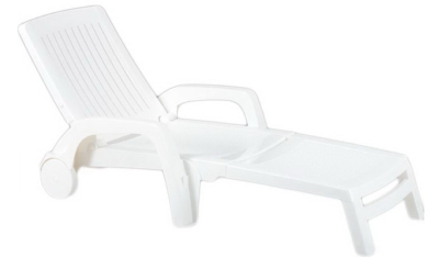 Шезлонг складной Amalfi пластиковый с имитацией плетения, цвет "белый"