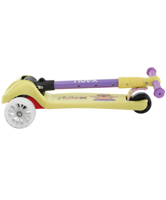 БЕЗ УПАКОВКИ Самокат 3-х колесный Juicy R, 120/80 мм, желтый/фиолетовый