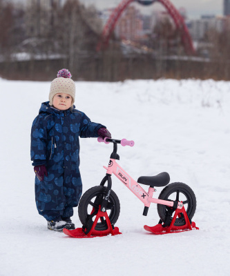 БЕЗ УПАКОВКИ Снегокат-беговел Bun, розовый
